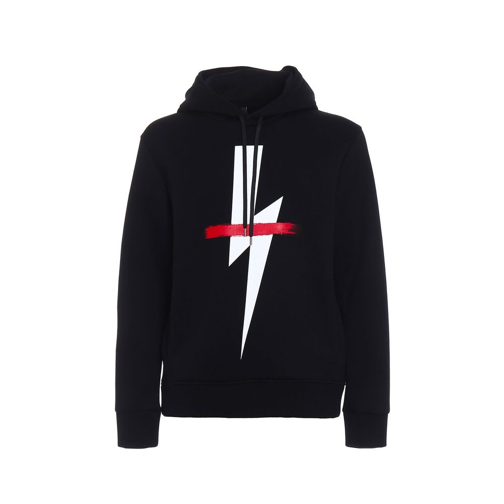 Black Cotton Sweatshirt - ventzia
