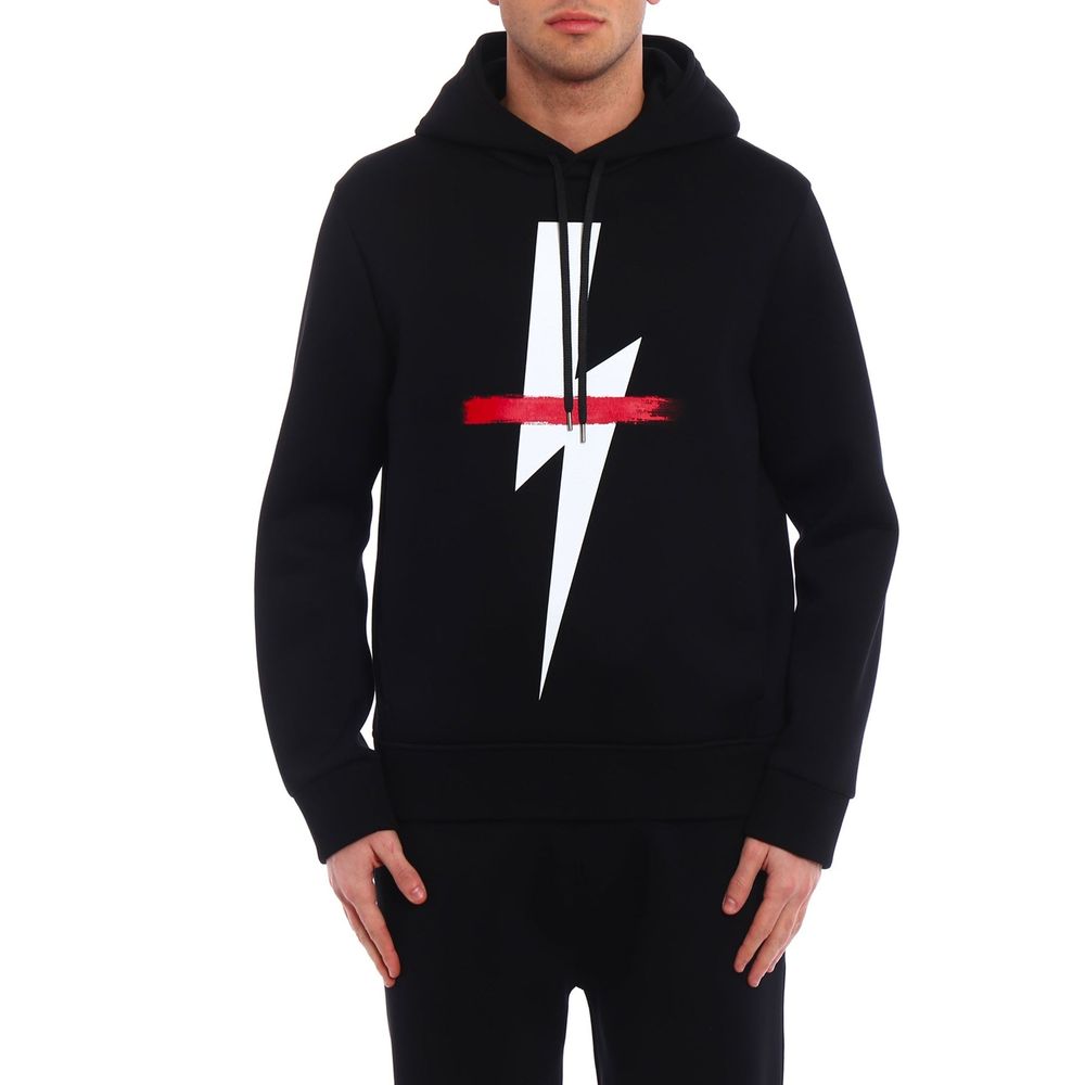 Black Cotton Sweatshirt - ventzia