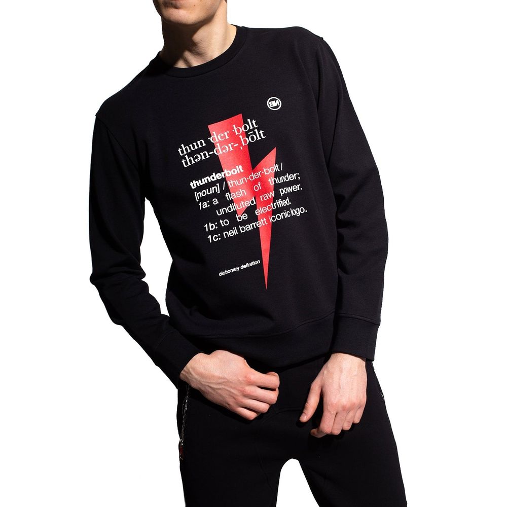 Black Cotton Sweatshirt - ventzia