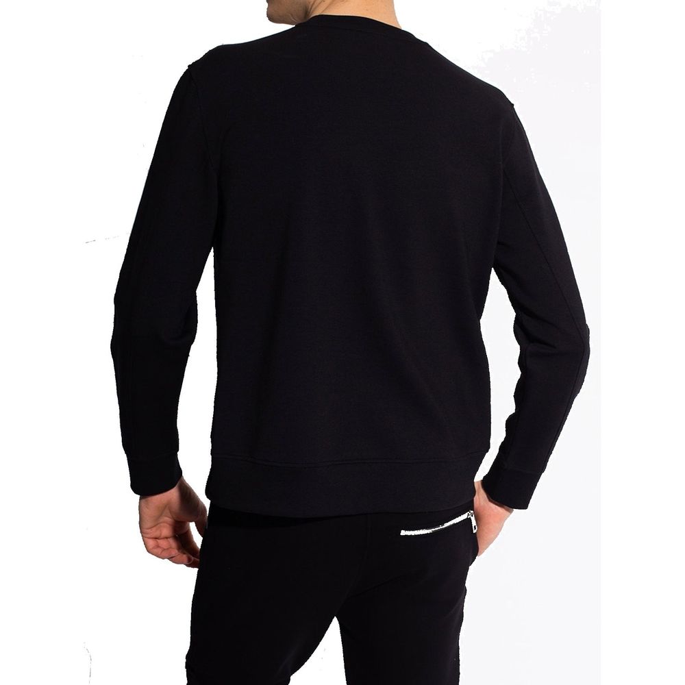 Black Cotton Sweatshirt - ventzia