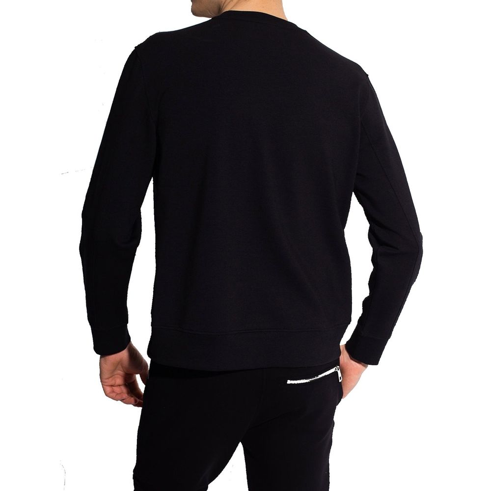 Black Cotton Sweatshirt - ventzia