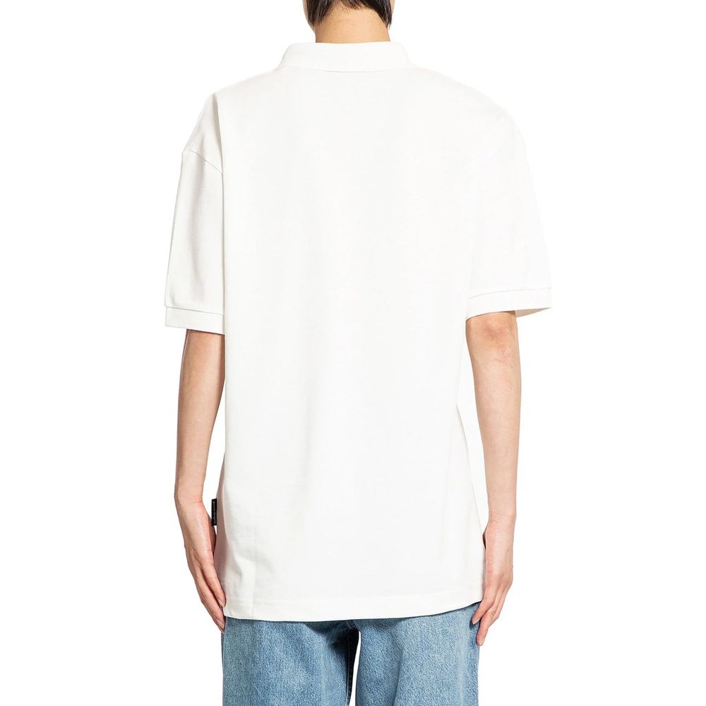 White Cotton Polo Shirt - ventzia