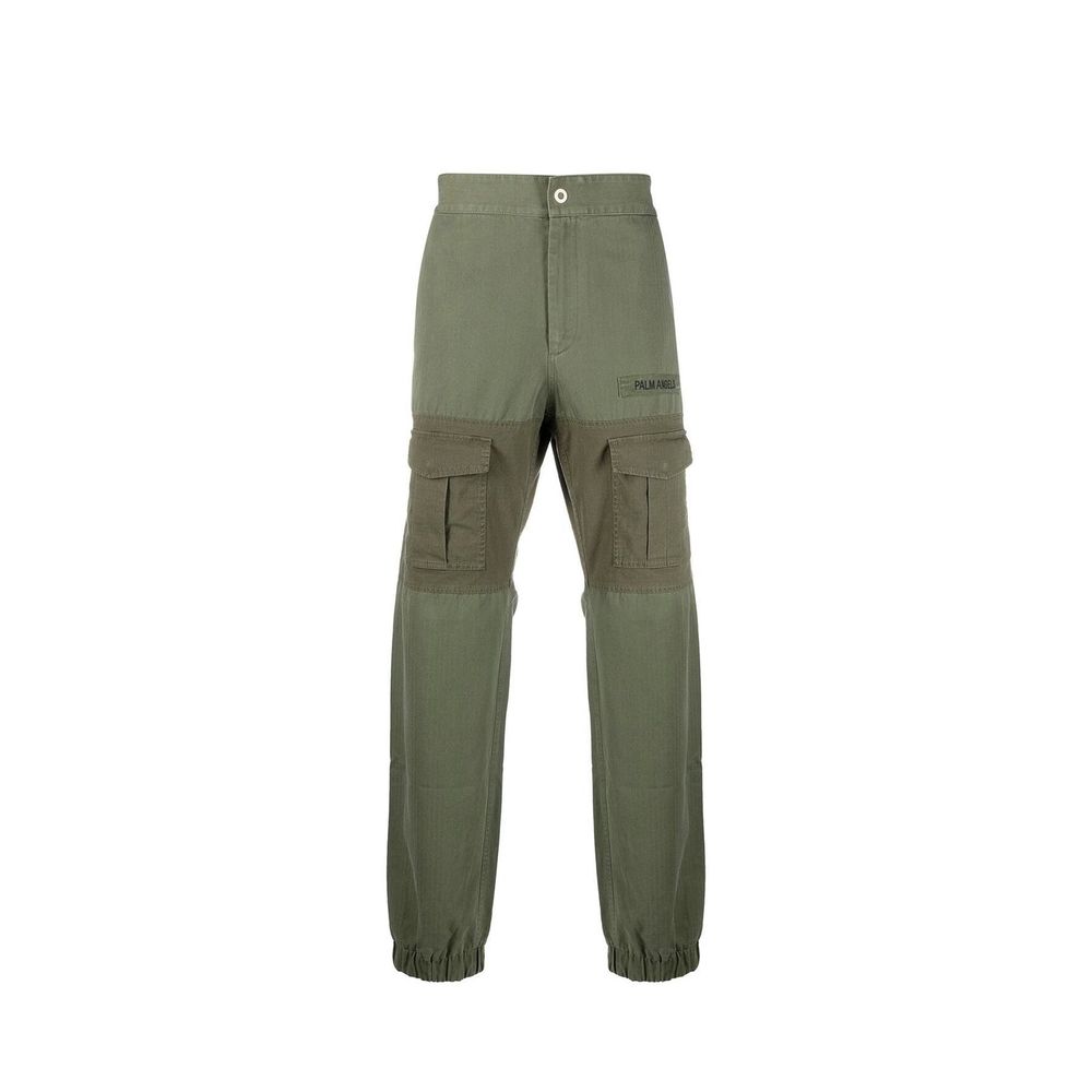 Bicolor Cotton Cargo Pants - ventzia