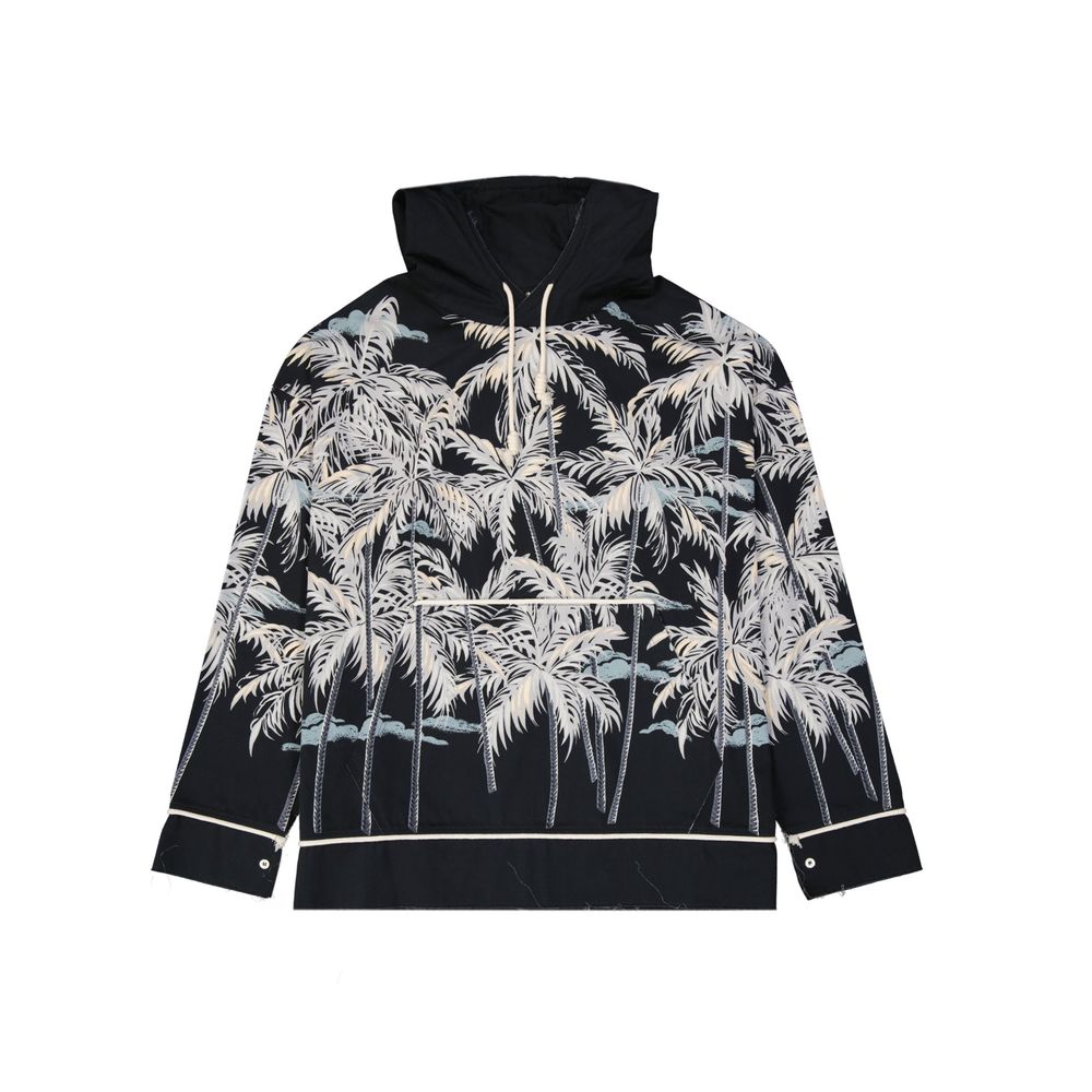 Black Cotton Pattern Shirt - ventzia