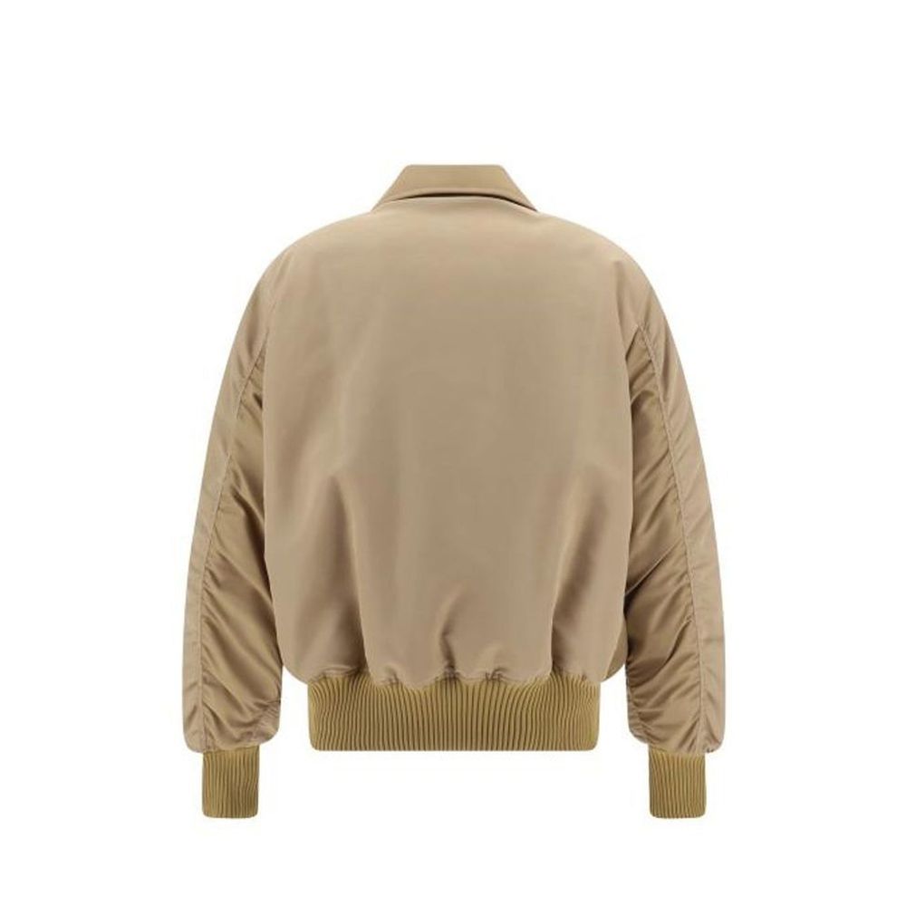 Beige Polyamide Bomber - ventzia