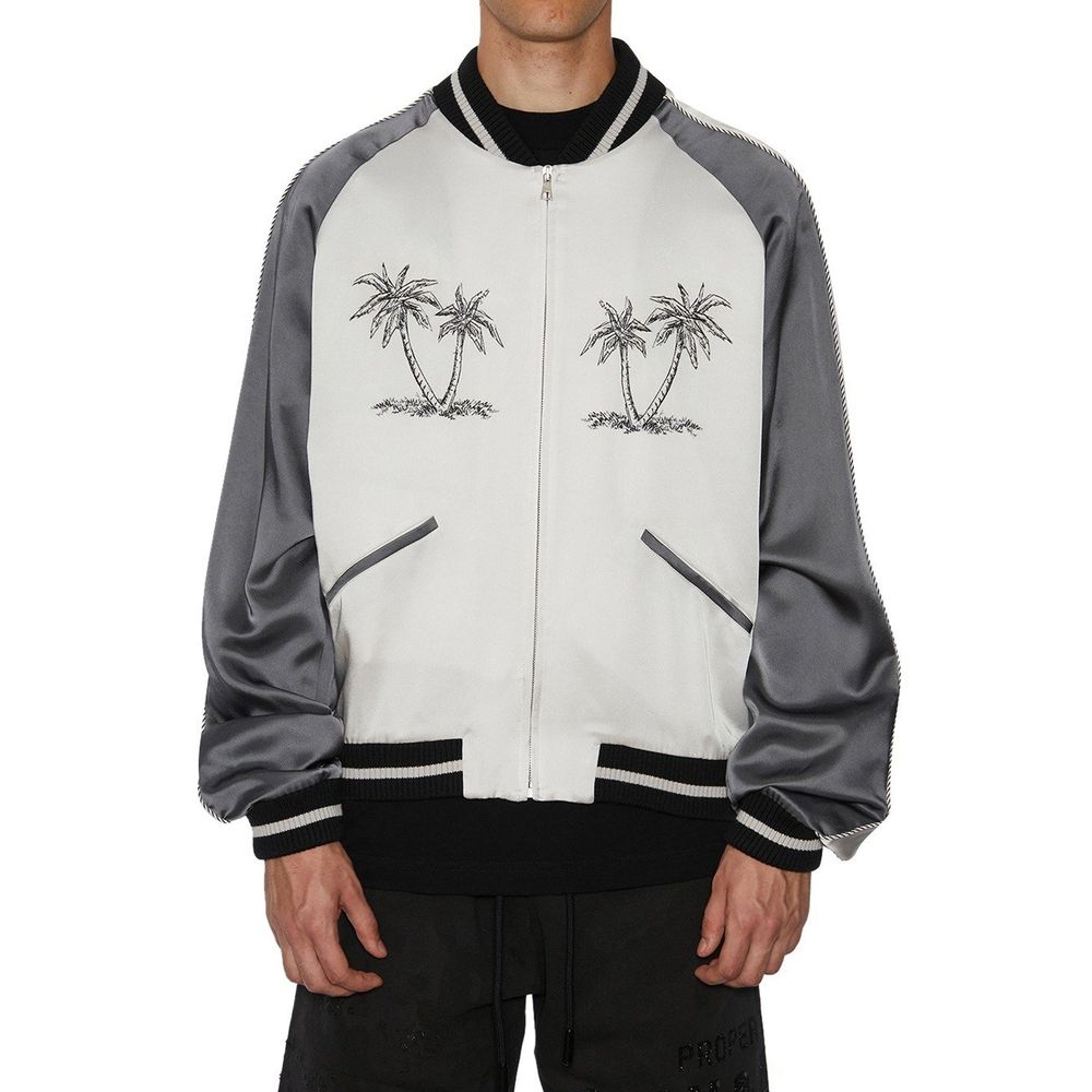 Gray Acetate Bomber - ventzia