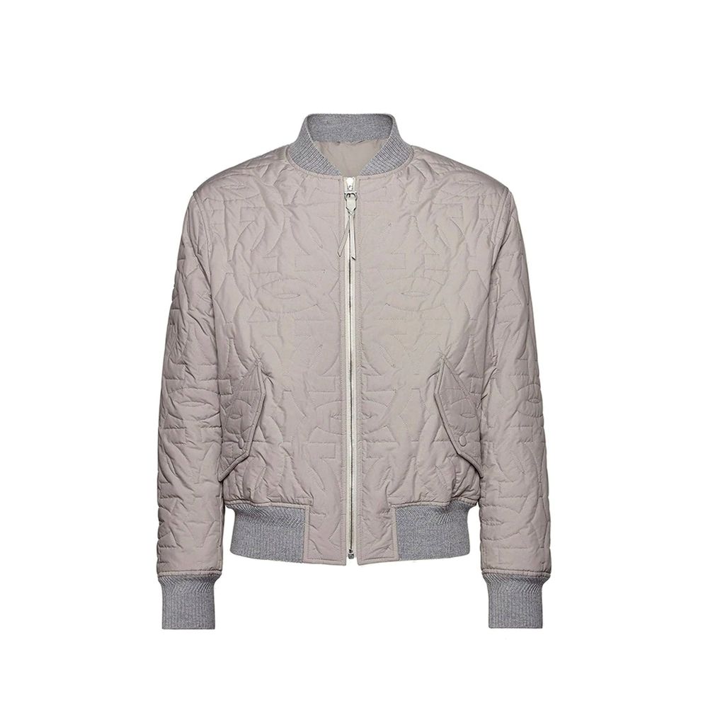 Gray Polyester Bomber - ventzia