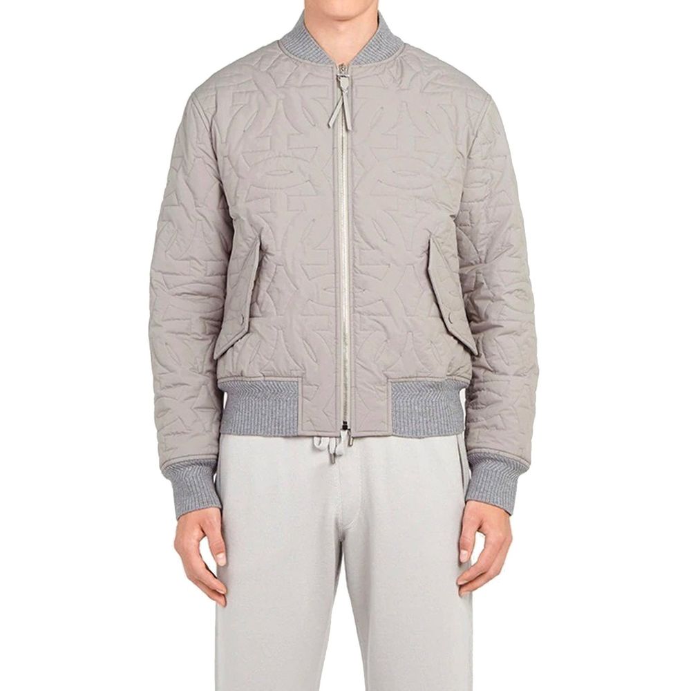 Gray Polyester Bomber - ventzia