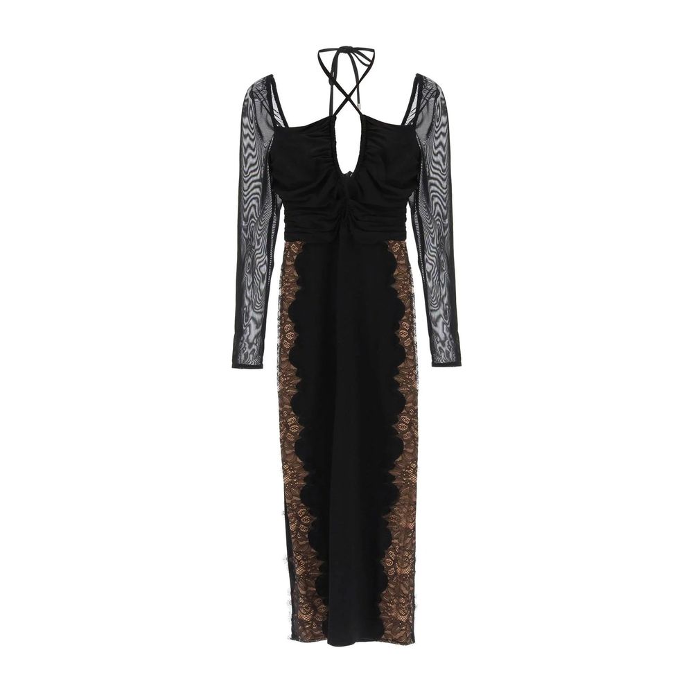 Black Polyester Cocktail Dress - ventzia