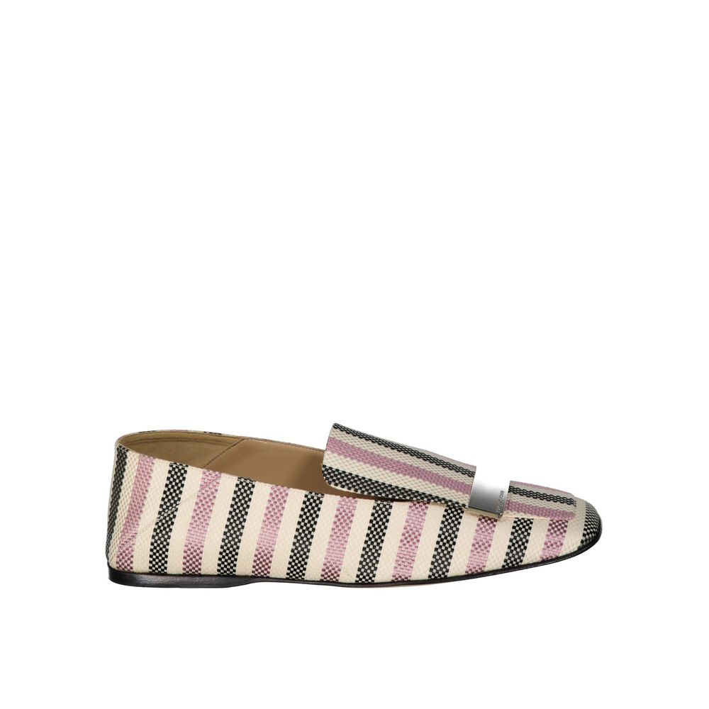 White Fabric Slip-On Loafers - ventzia