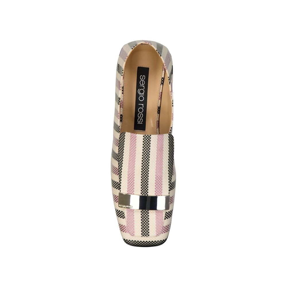 White Fabric Slip-On Loafers - ventzia
