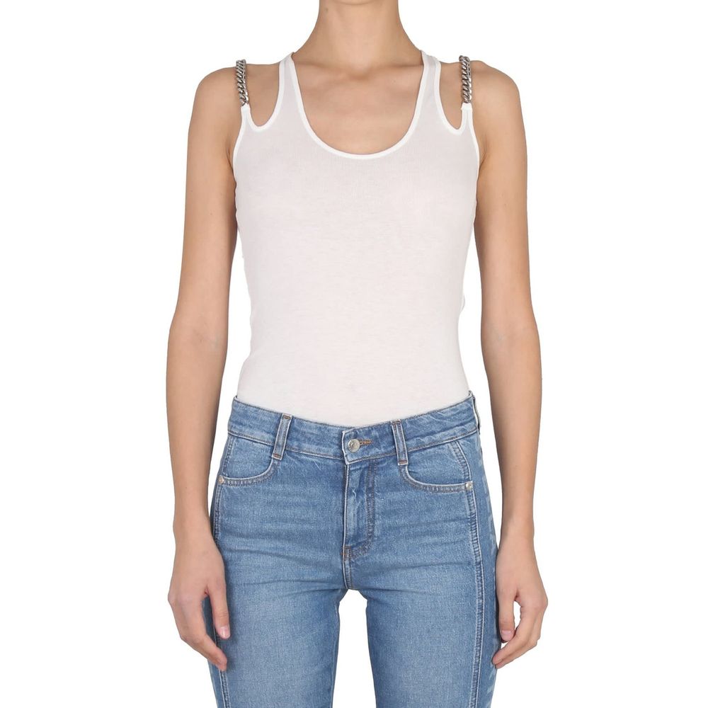 White Cotton Tank Tops - ventzia
