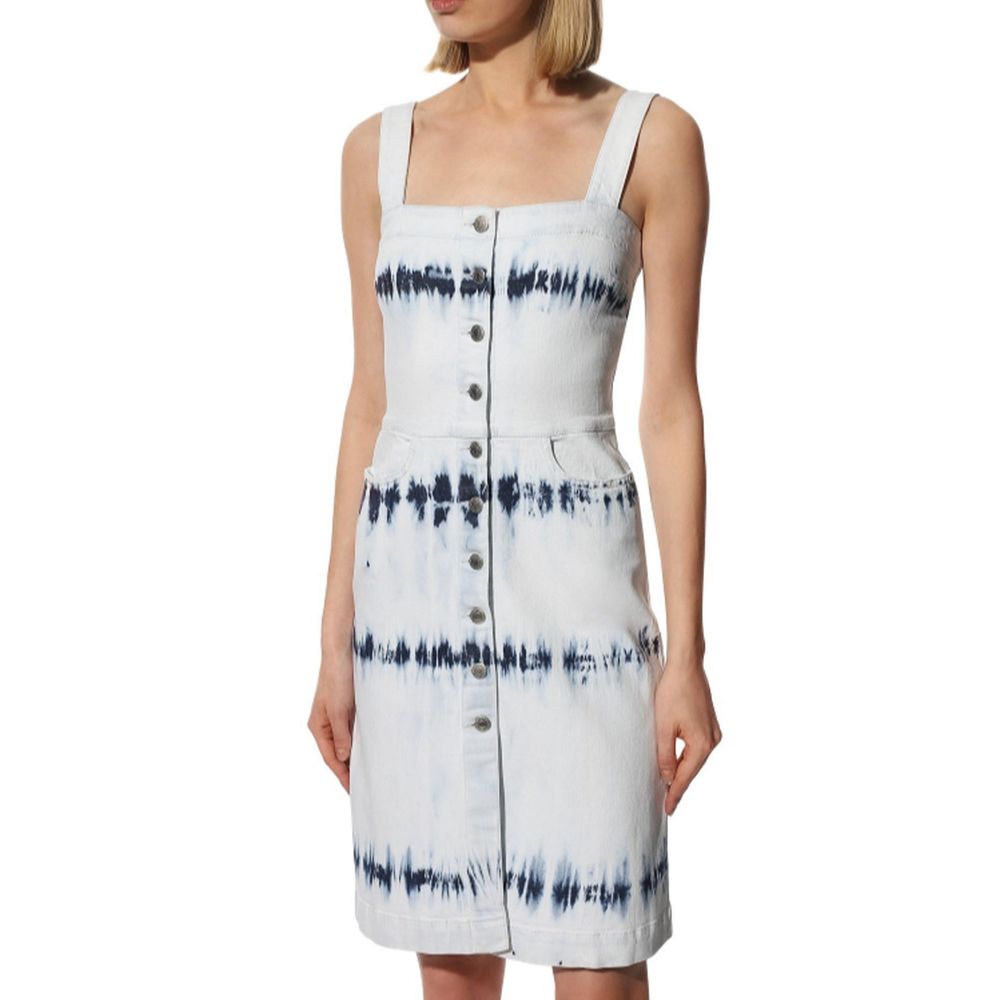 Blue Polyester Casual Dress - ventzia