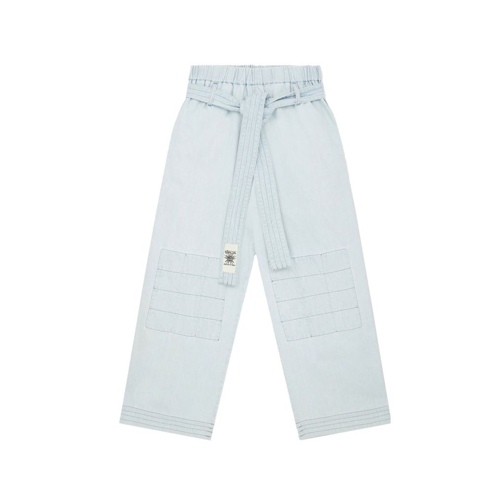 Blue Cotton Casual Pants - ventzia