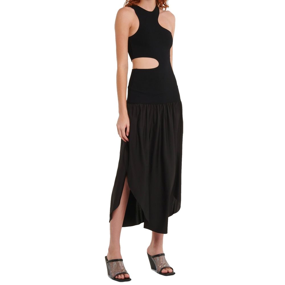 Black Silk Casual Dress - ventzia
