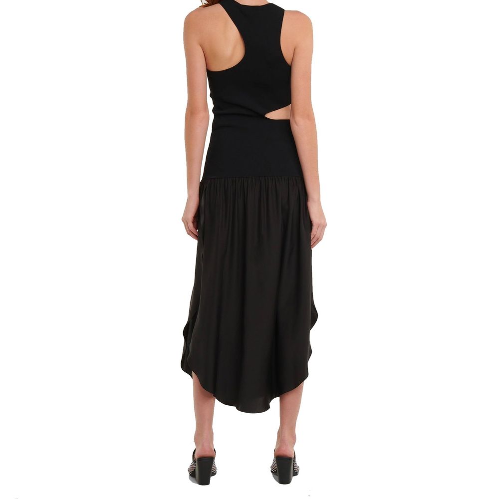 Black Silk Casual Dress - ventzia