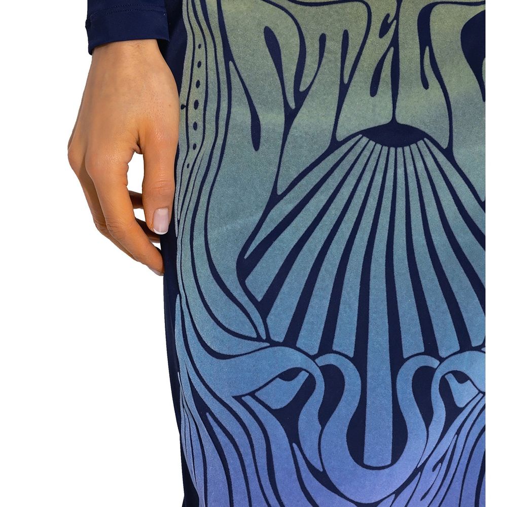 Blue Polyamide Midi Skirt - ventzia