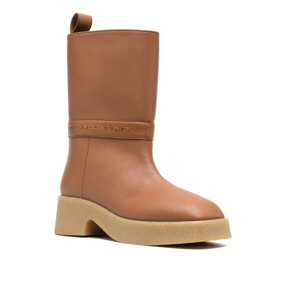 Brown Polyethylene Ankle Boots - ventzia
