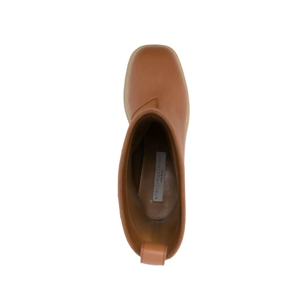 Brown Polyethylene Ankle Boots - ventzia