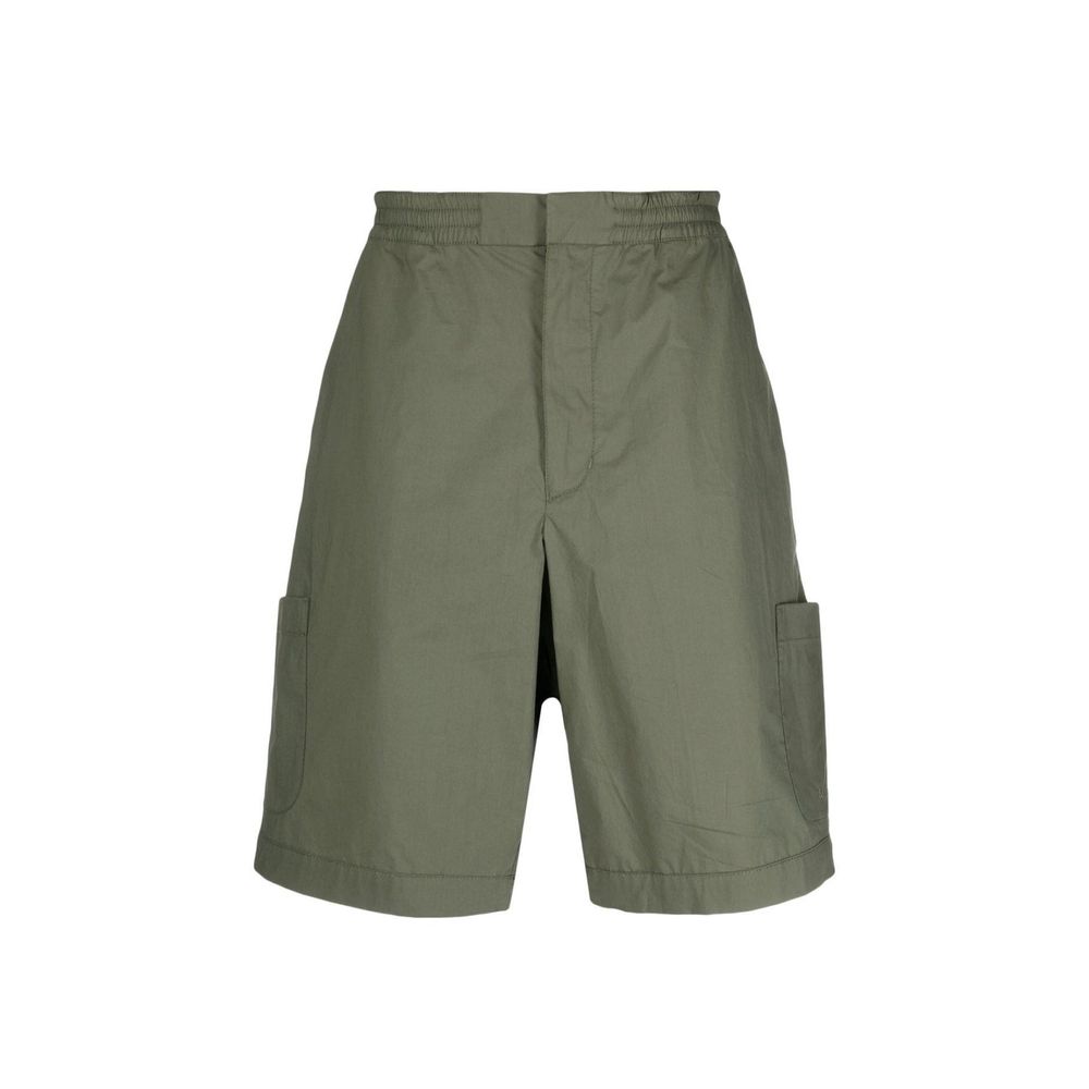 Bicolor Cotton Bermuda Shorts - ventzia