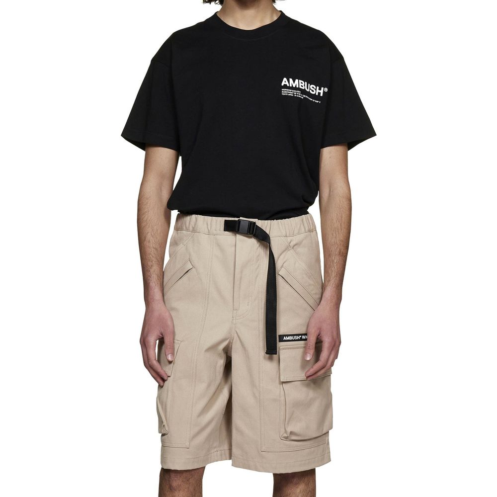 Beige Cotton Bermuda Shorts - ventzia
