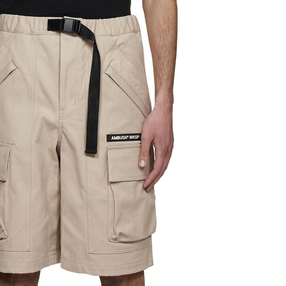 Beige Cotton Bermuda Shorts - ventzia