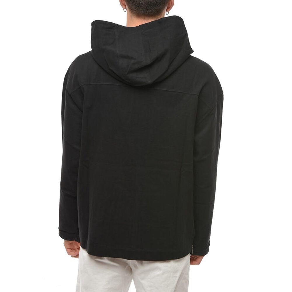 Black Cotton Sweatshirt - ventzia