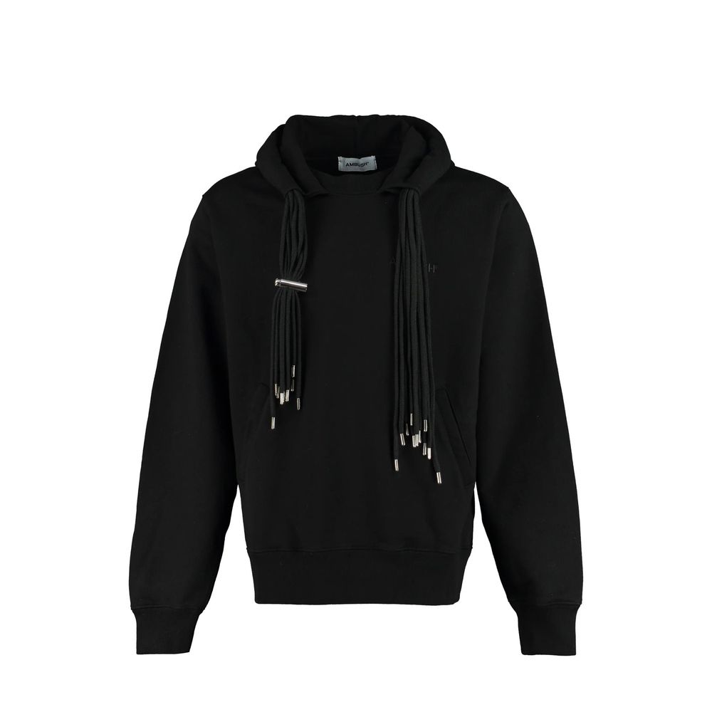 Black Cotton Sweatshirt - ventzia