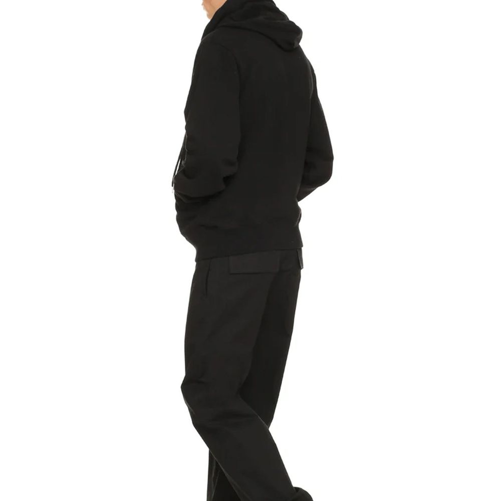 Black Cotton Sweatshirt - ventzia