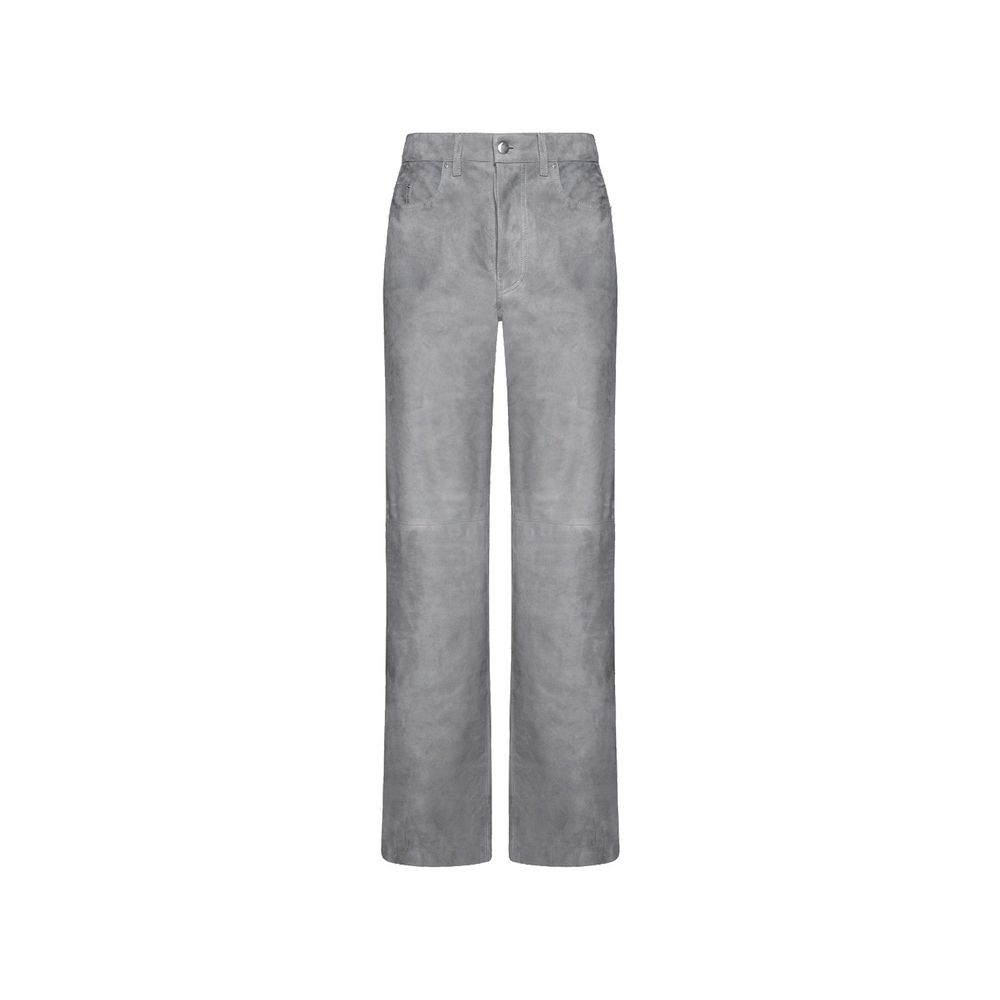 Gray Leather Pants - ventzia