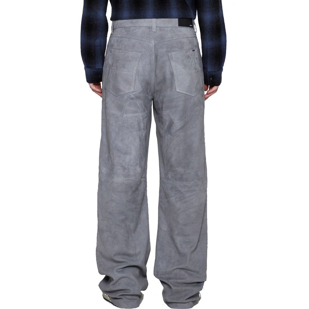Gray Leather Pants - ventzia