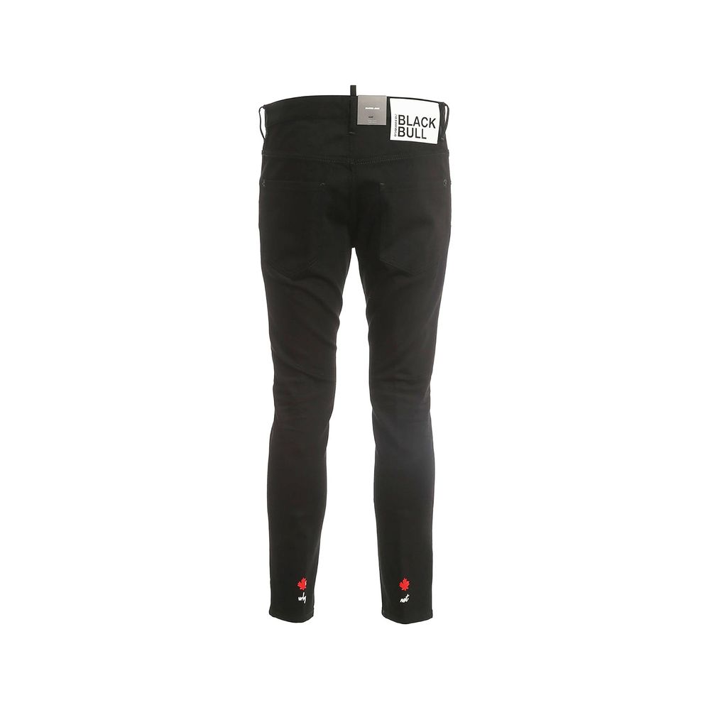 Black Cotton Skinny Jeans - ventzia