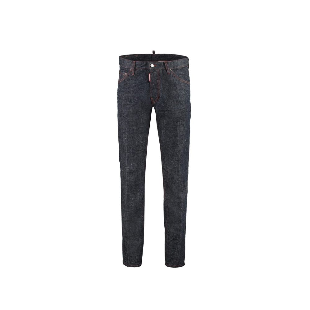 Blue Cotton Skinny Jeans - ventzia