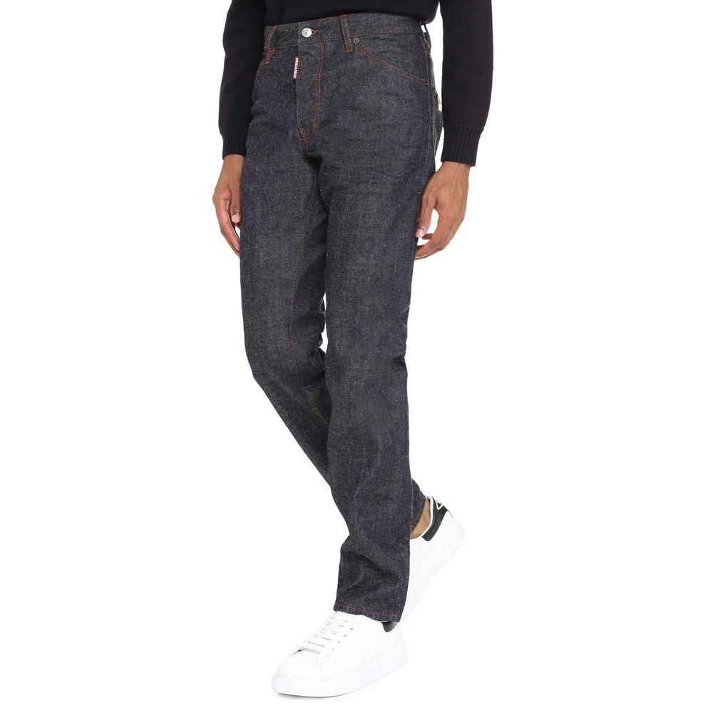 Blue Cotton Skinny Jeans - ventzia