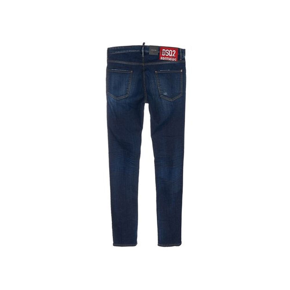 Blue Cotton Skinny Jeans - ventzia
