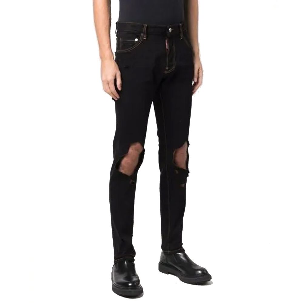 Black Cotton Jeans Denim - ventzia
