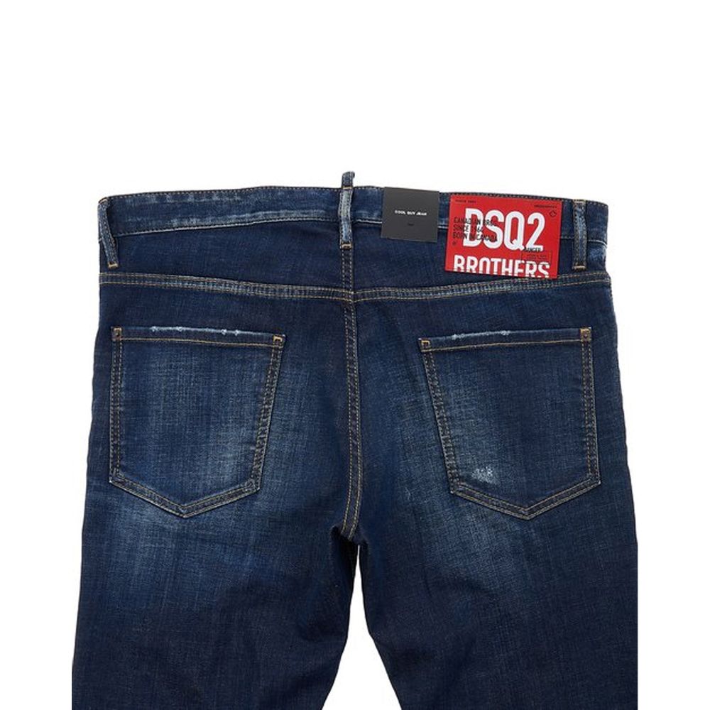 Blue Cotton Skinny Jeans - ventzia