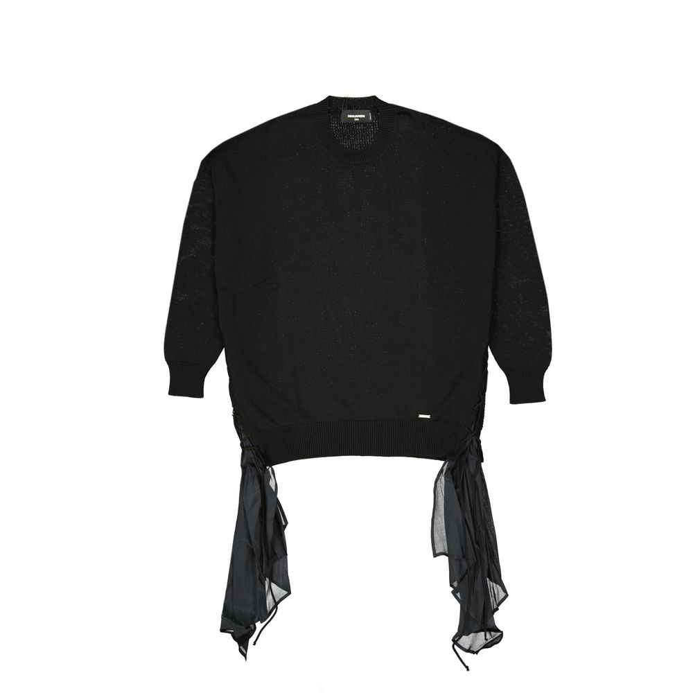 Black Cotton Sweatshirt - ventzia