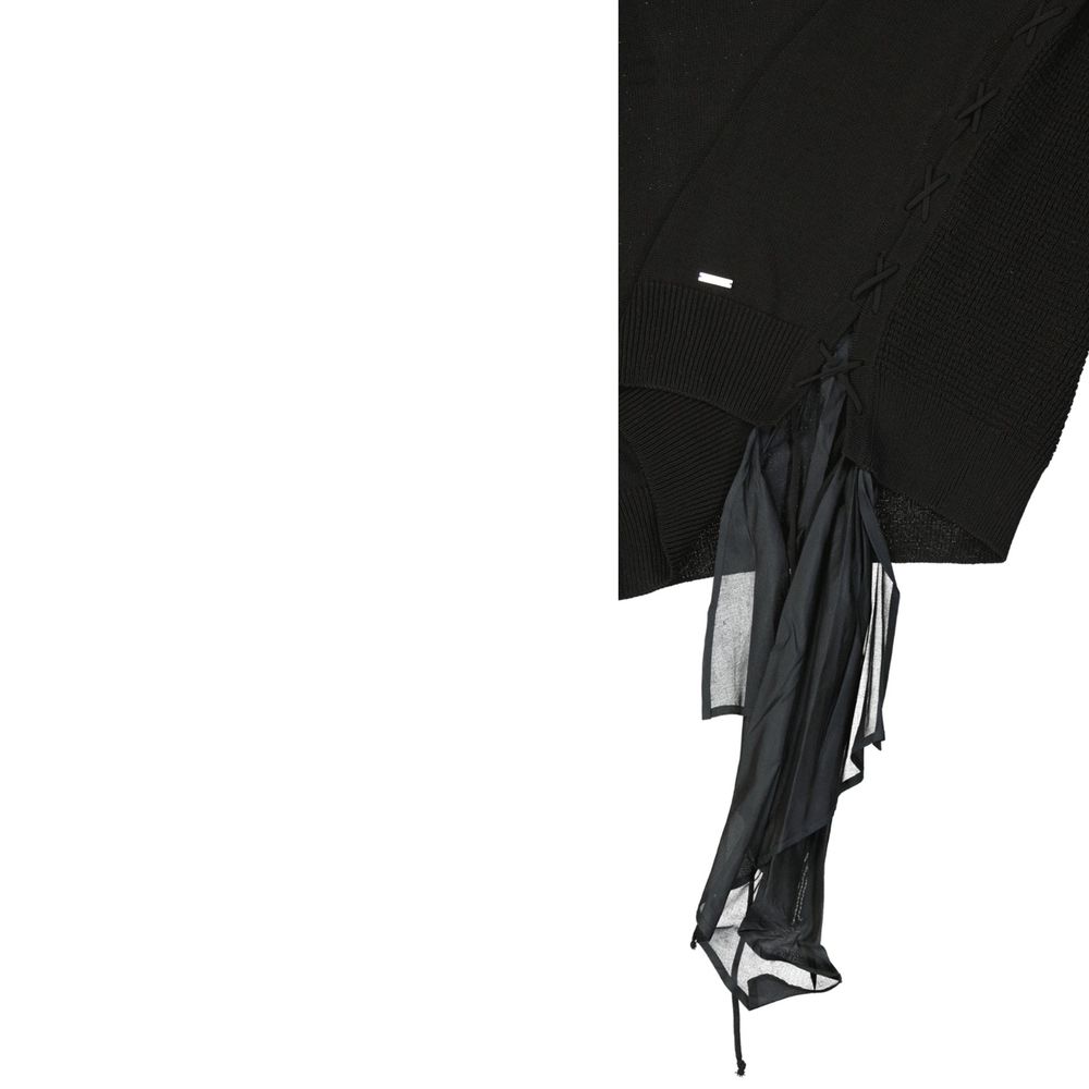 Black Cotton Sweatshirt - ventzia