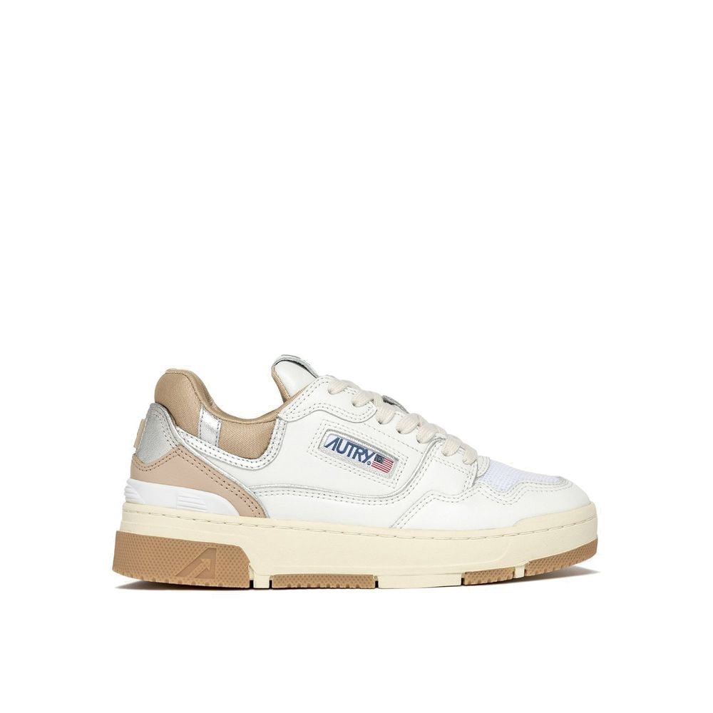 White Leather Low Top Sneakers - ventzia