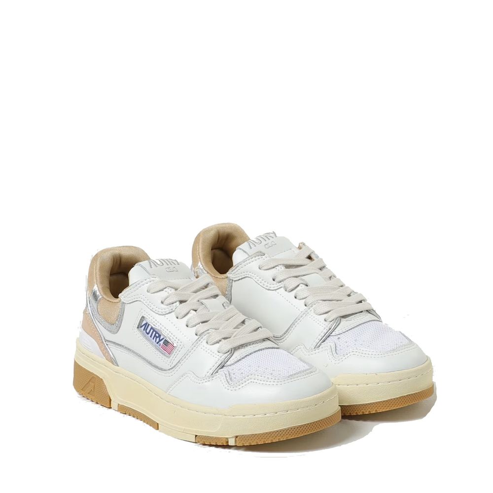 White Leather Low Top Sneakers - ventzia