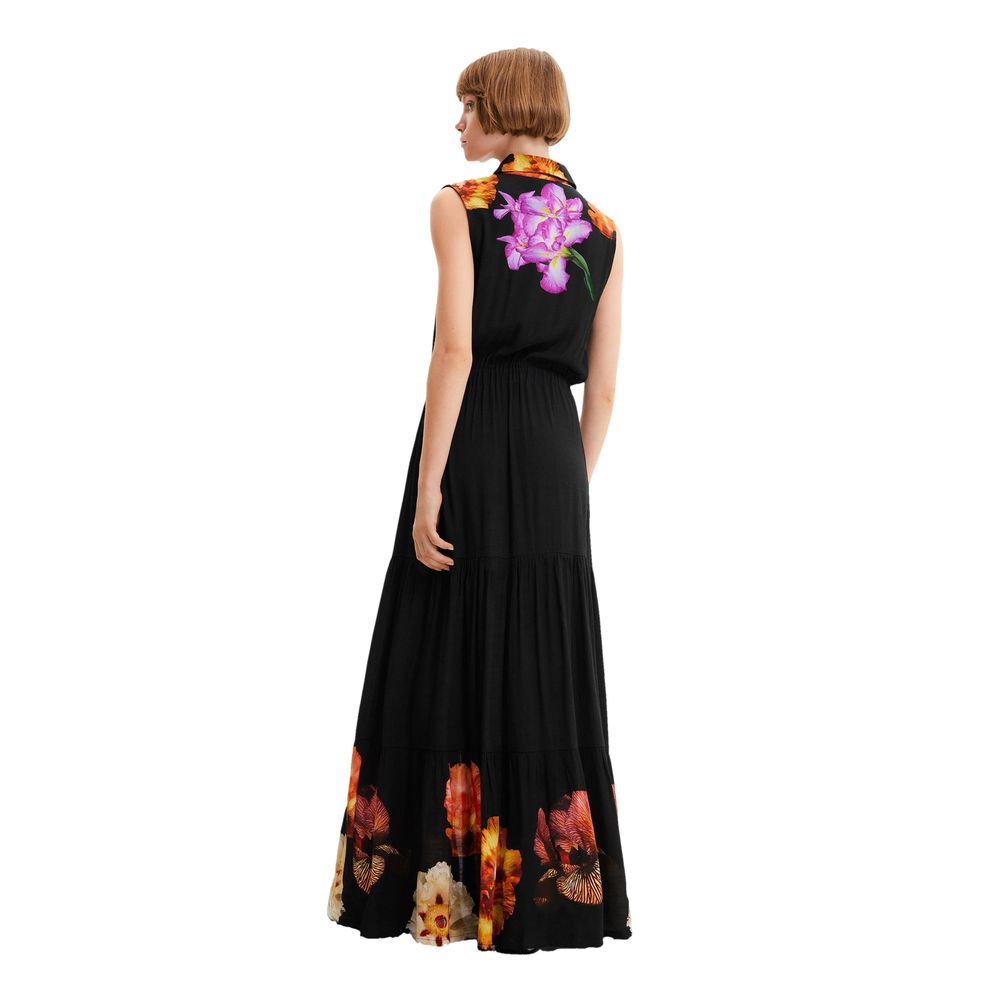 Black Viscose Casual Dress