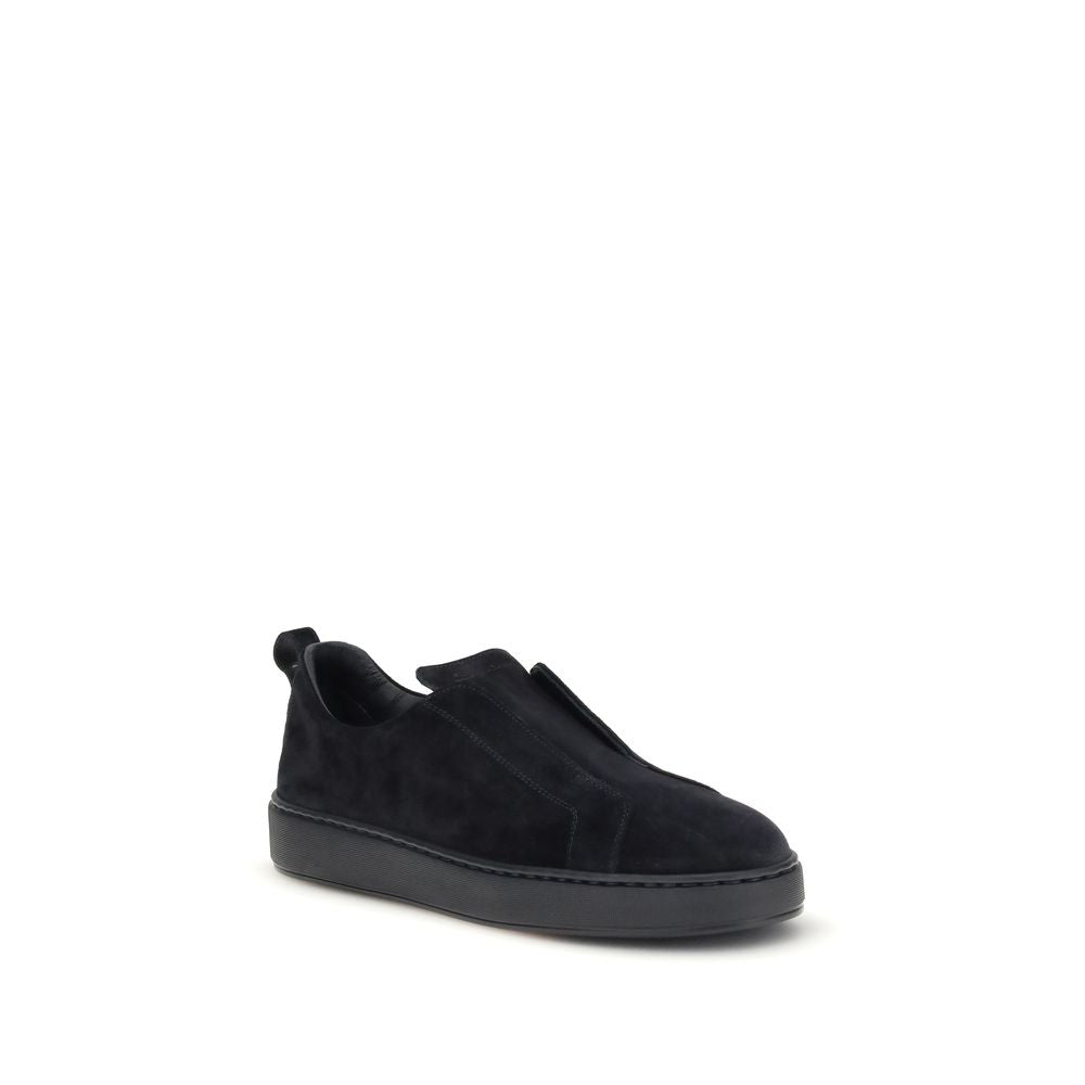 Black Calf Leather Bos Taurus Low Top Sneakers - ventzia