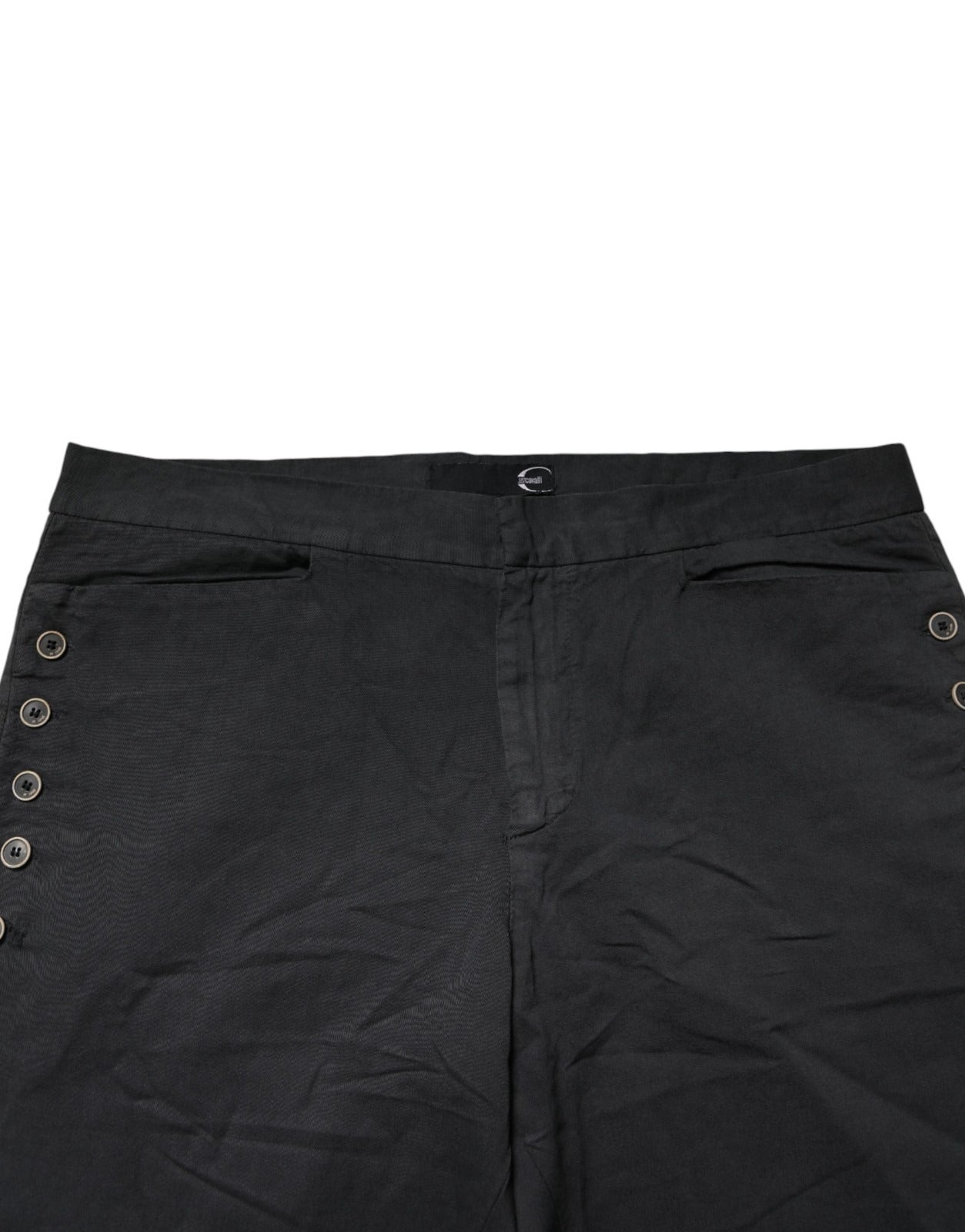 Black Straight Fit Mid Waist Denim Trouser Jeans - ventzia