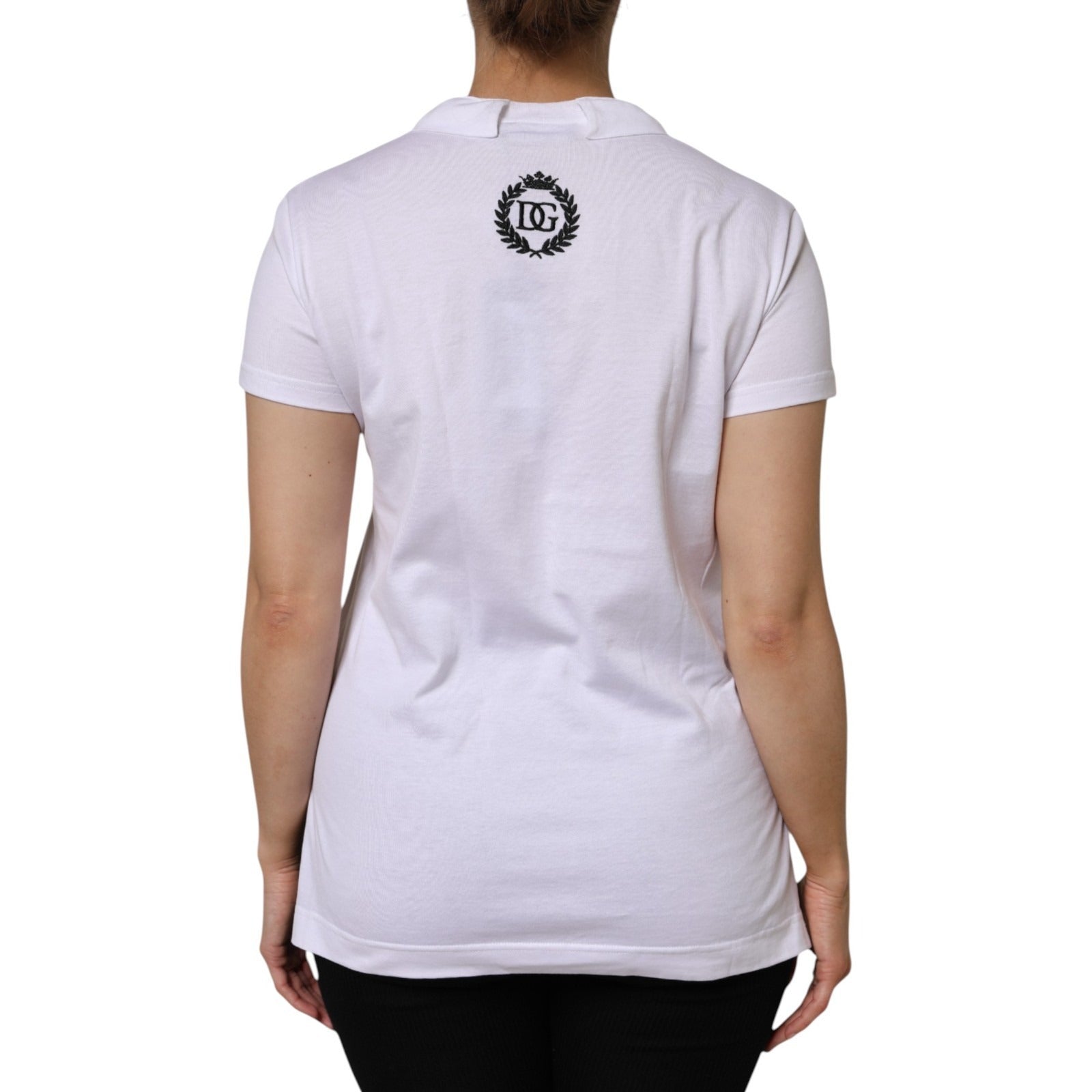 White V-Neck Cotton Short Sleeves T-shirt - ventzia