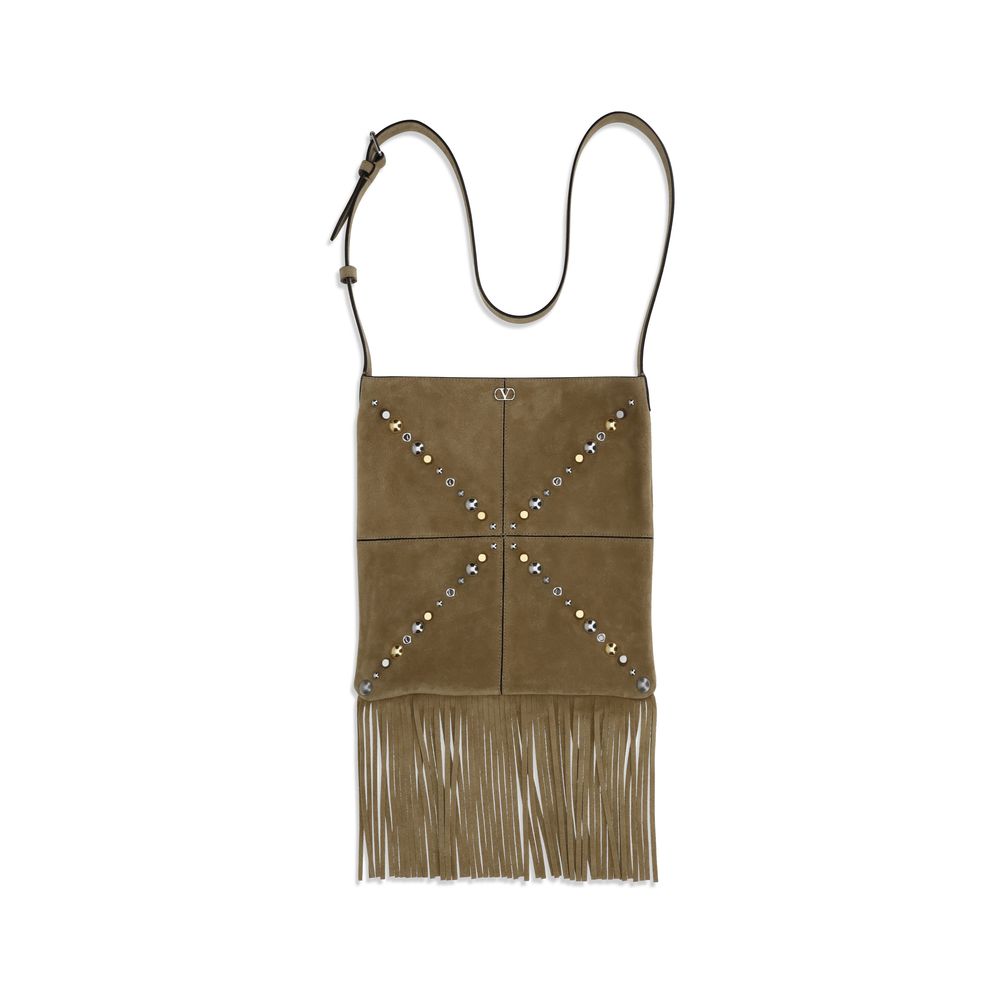 Beige Calf Leather Bos Taurus Shoulder Bag - ventzia