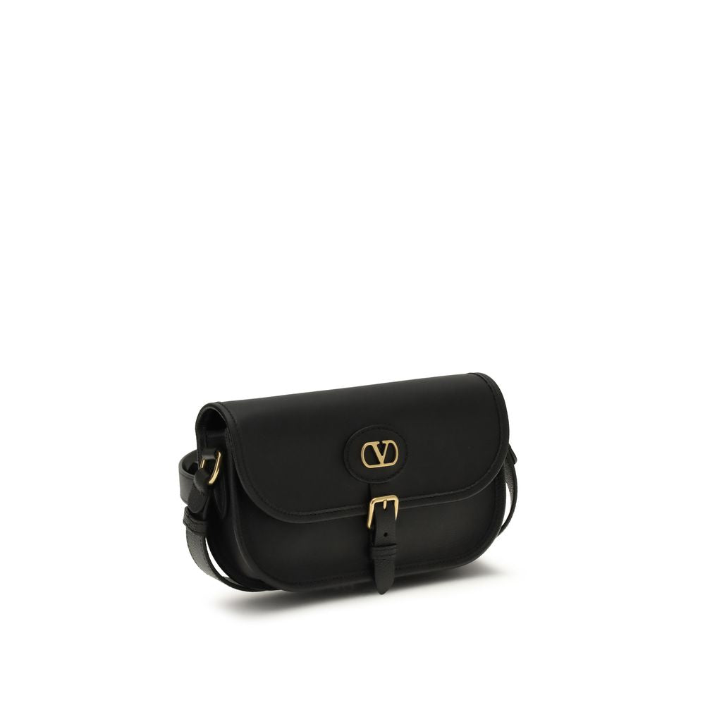 Black Calf Leather Bos Taurus Shoulder Bag - ventzia
