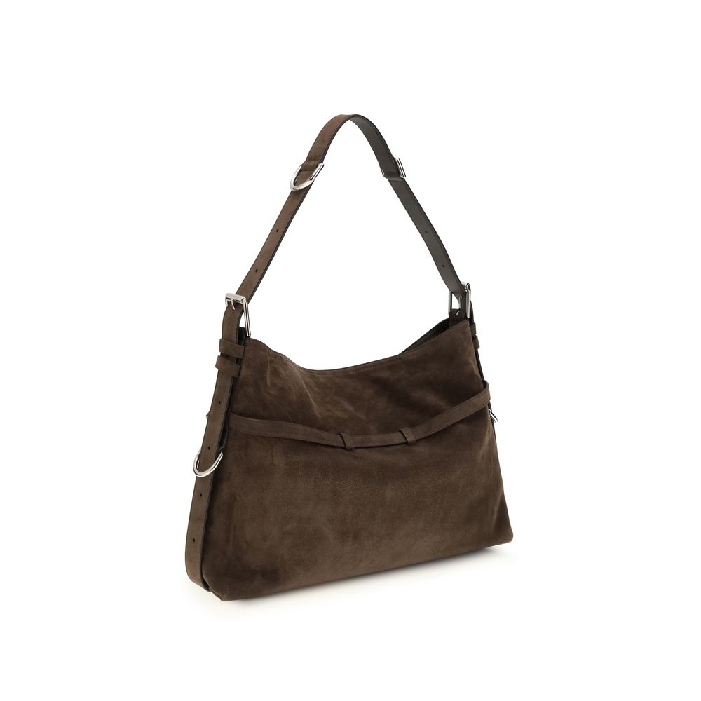 Black Calf Leather Bos Taurus Shoulder Bag - ventzia