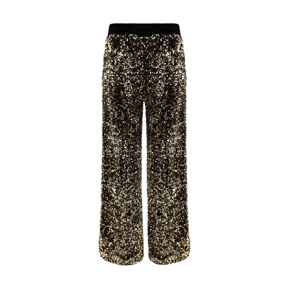 Gold Polyamide Casual Pants - ventzia
