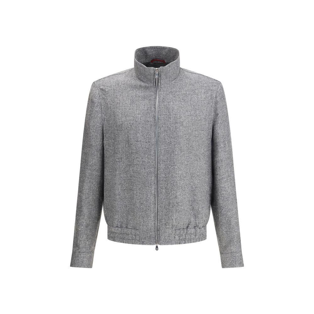 Gray Linen Bomber - ventzia